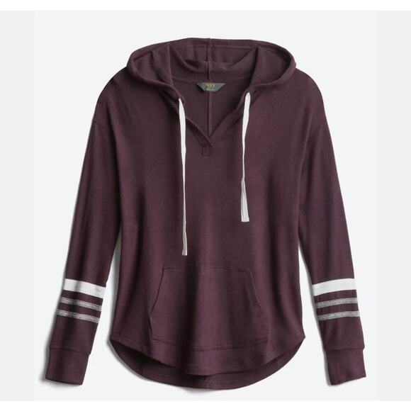 Market & Spruce Kallon Brushed Knit Hoodie Purple Pullover - Small - Picture 3 of 9